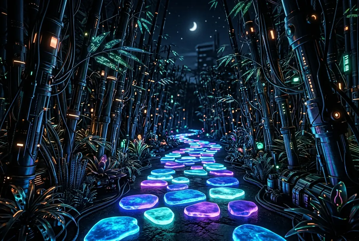 Neon Stone Pathway
